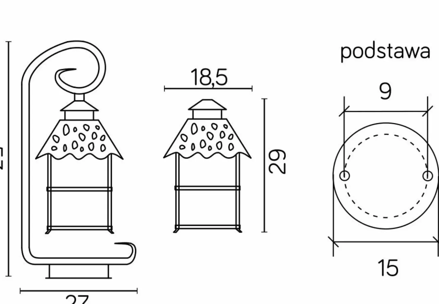 Zewnętrzna lampa stojąca, na żarówkę E27 K 4011/1/Z z serii CADIZ | Kaja Oświetl*Sklep Kaja Best Sale