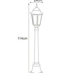 Zewnętrzna lampa stojąca retro K-6006A CZ/ZŁ LOZANA | Kaja Oświetlenie*Sklep Kaja Fashion