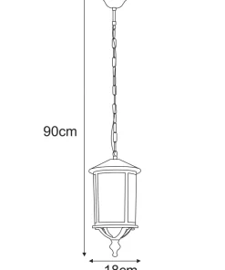 Zewnętrzna lampa wisząca na jedną żarówkę E27 K-8216 z serii CHICAGO*Sklep Kaja Flash Sale