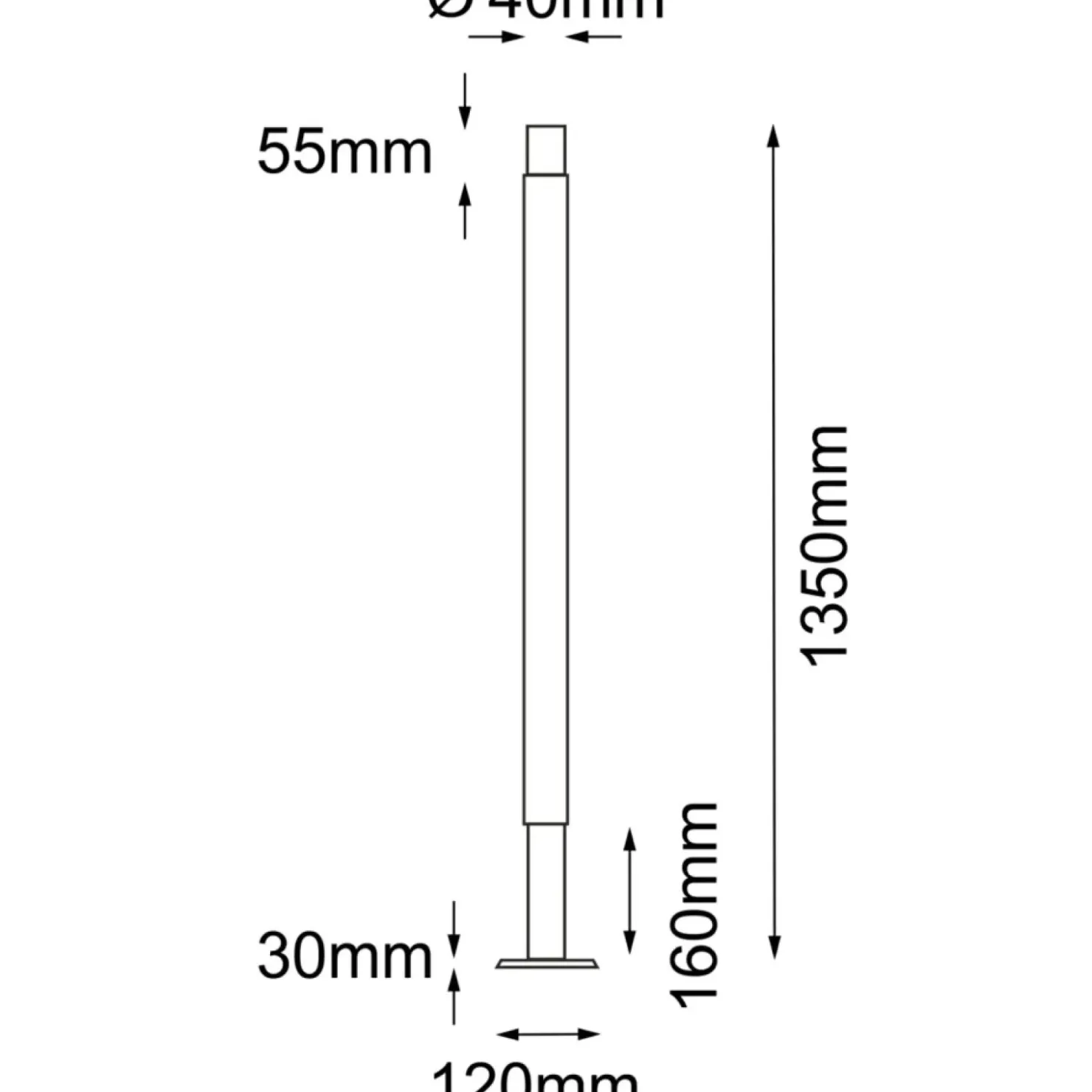 Zewnętrzna, prosta lampa stojąca 135cm ANT 9904 NATSU | Kaja*Sklep Kaja Discount