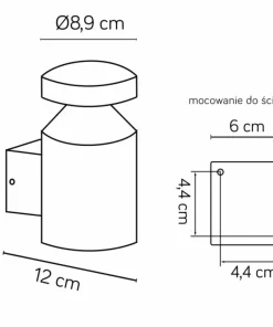 Zewnętrzny kinkiet z wbudowanym LED-em 6W DL-K100 z serii DELTA | Kaja Oświetlen*Sklep Kaja Cheap