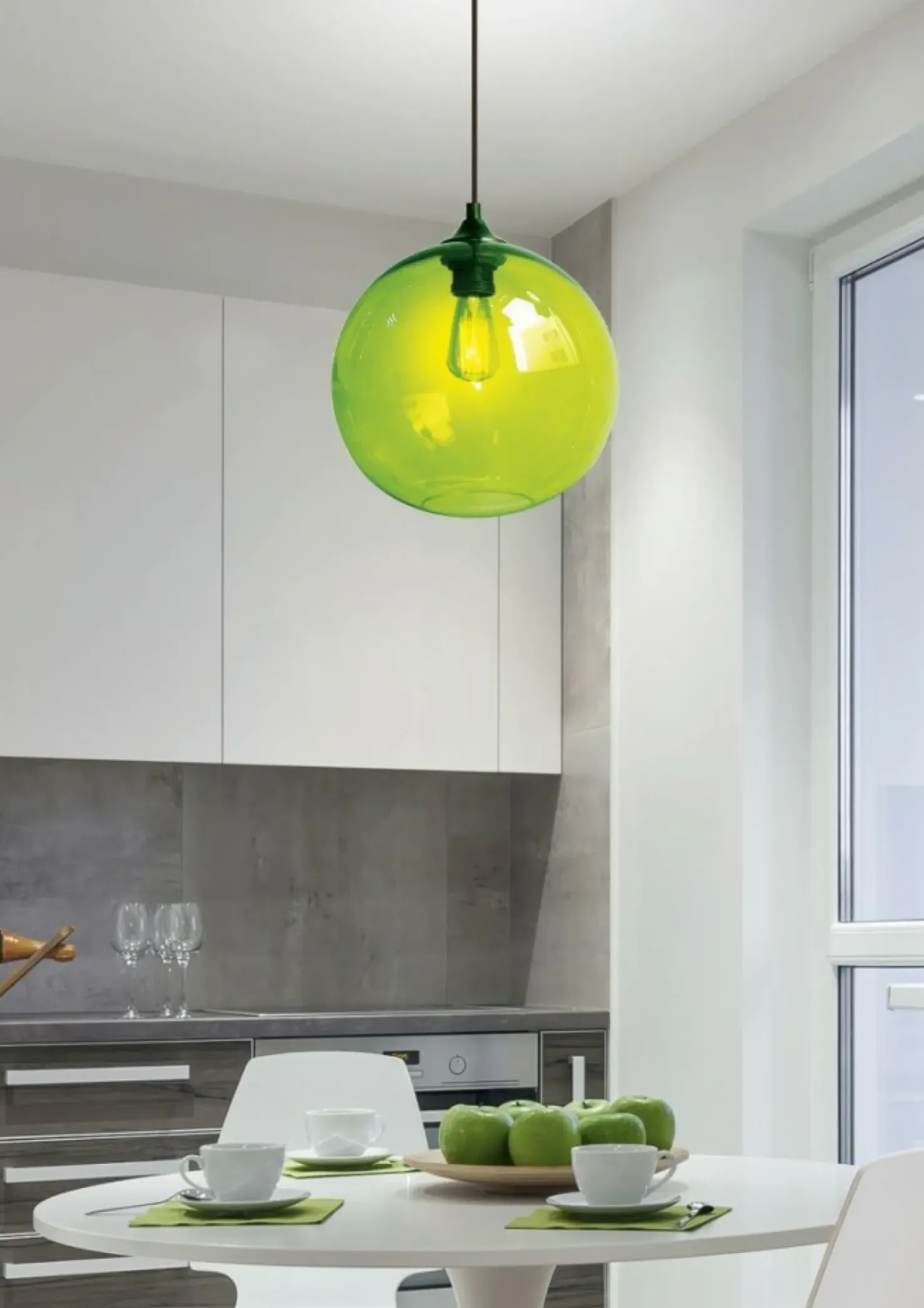 Shop Sklep Kaja Zielona kulista lampa wisząca z żarówką 31-29546 EDISON | Kaja zielony