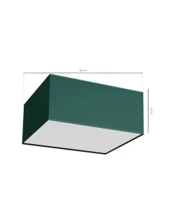 Zielona, prostokątna lampa sufitowa do korytarza MLP7874 z serii VERDE | Kaja Oś*Sklep Kaja Best Sale