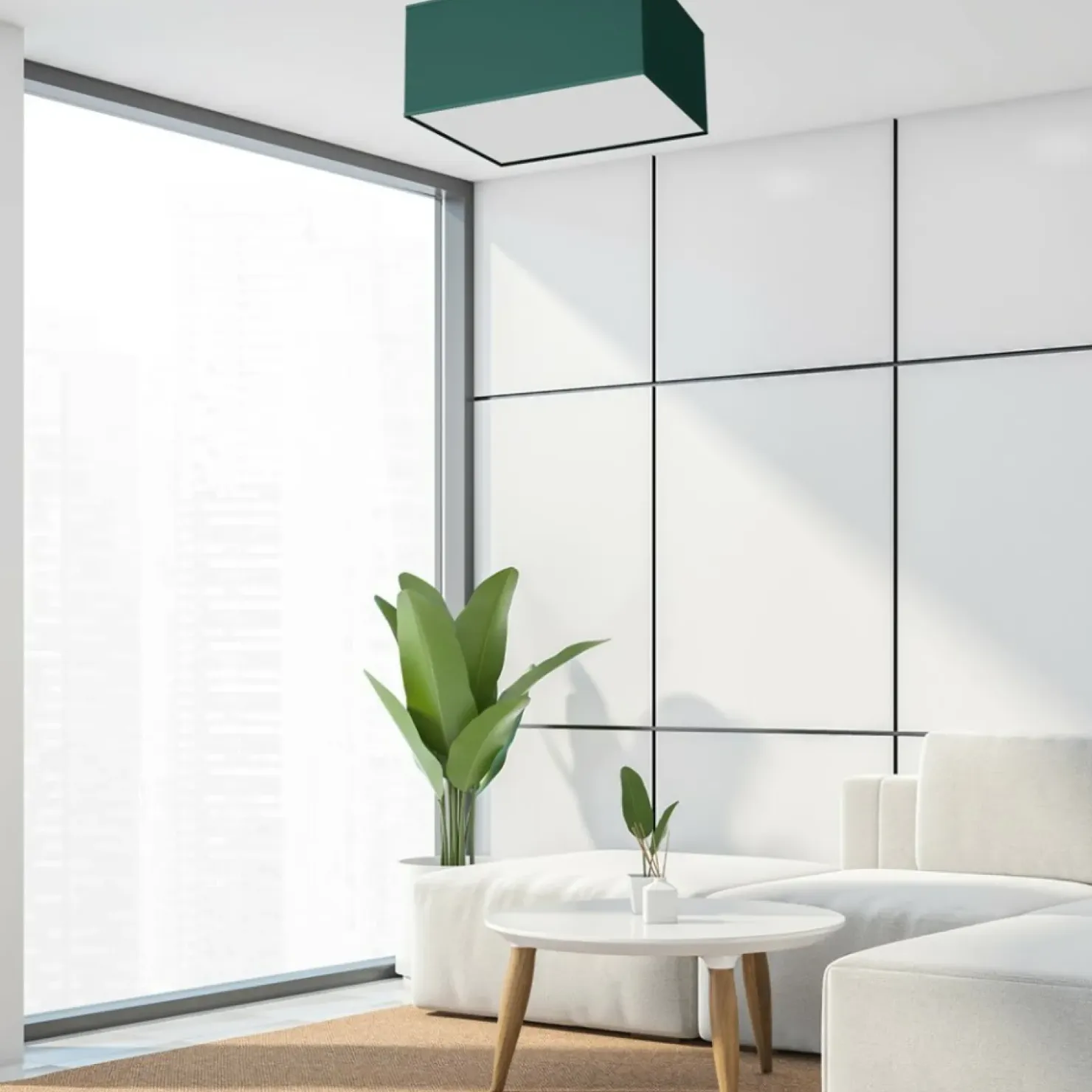 Zielona, prostokątna lampa sufitowa do korytarza MLP7874 z serii VERDE | Kaja Oś*Sklep Kaja Best Sale