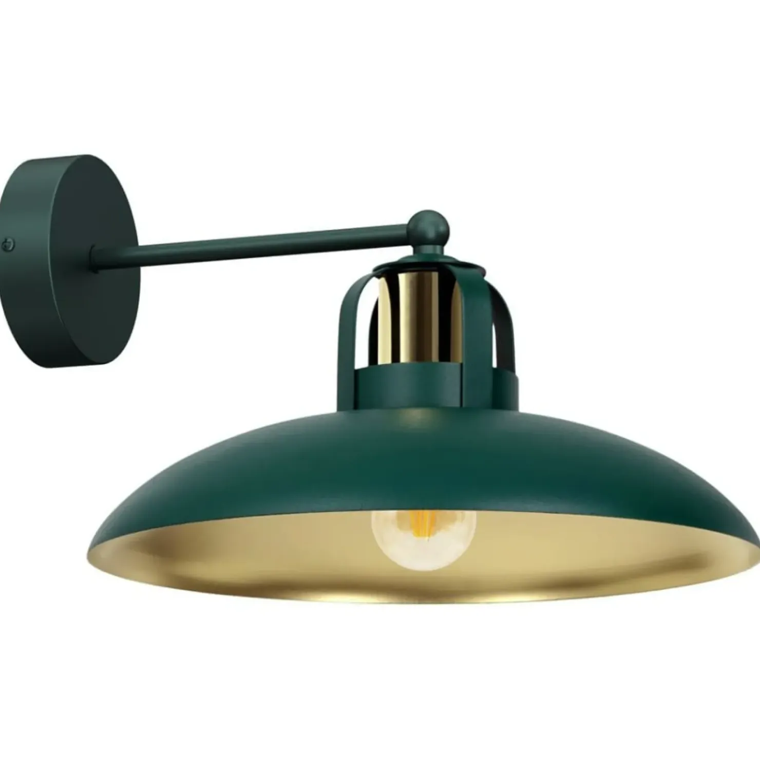Zielono-złota lampa ścienna, na jedną żarówkę MLP7707 z serii FELIX | Kaja Oświe*Sklep Kaja Store