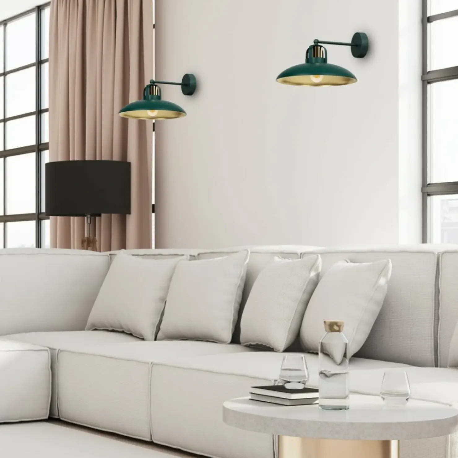 Zielono-złota lampa ścienna, na jedną żarówkę MLP7707 z serii FELIX | Kaja Oświe*Sklep Kaja Store