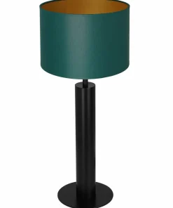 Zielono-złota lampa nocna, czarna podstawa LX 3666 z serii TABLE LAMPS*Sklep Kaja Best