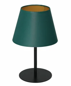 Zielono-złota lampa stołowa, stożkowy abażur LX 3559 z serii ARDEN*Sklep Kaja Best