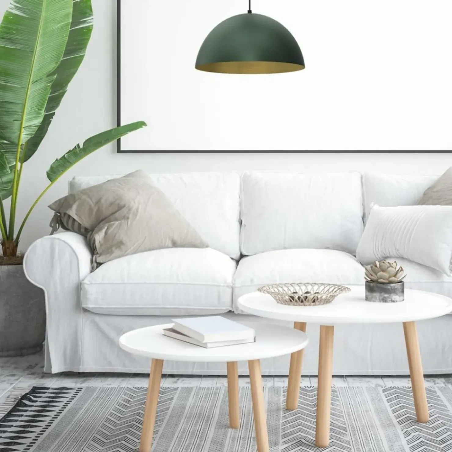Clearance Sklep Kaja Zielono-złota lampa wisząca, średnica klosza 35cm MLP8286 z serii BETA | Kaja Oś