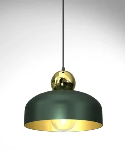 New Sklep Kaja Zielono-złota, metalowa lampa wisząca MLP7694 z serii HARALD | Kaja Oświetlenie