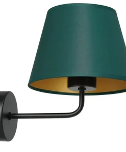 Zielono-złoty kinkiet, abażur w kształcie stożka LX 3557 z serii ARDEN*Sklep Kaja Best