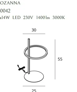 Złota, elegancka lampka stołowa LED MX T0042 LOZANNA | Kaja*Sklep Kaja Store