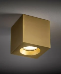 Złota kostka natynkowa spot do salonu 8,5x8,5cm 10720 PARANA | Kaja*Sklep Kaja Cheap