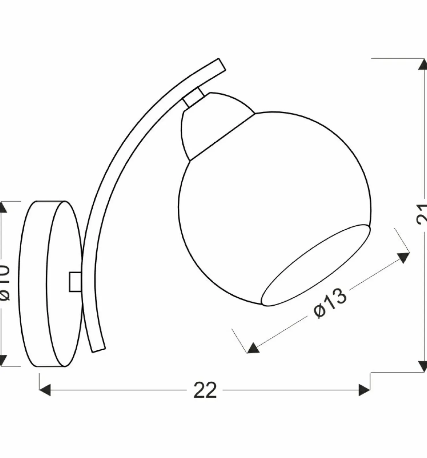 Złota lampa ścienna z klasycznym kloszem 21-38593 AMOS | Kaja*Sklep Kaja Fashion