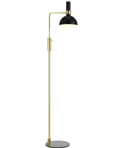 Złota lampa podłogowa czarny klosz i ściemniacz 106972 | Kaja*Sklep Kaja Clearance