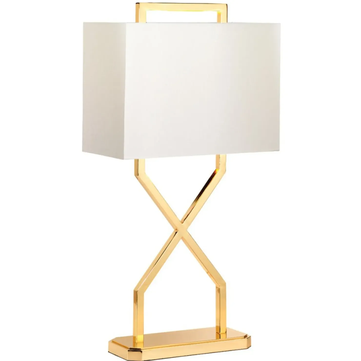 Złota lampa stołowa z abażurem CROSS-TL-IVORY z serii CROSS*Sklep Kaja Best