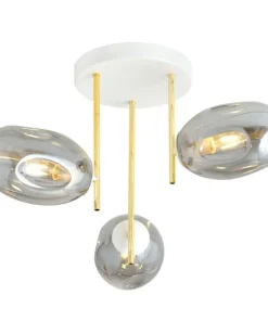 Outlet Sklep Kaja Złota lampa sufitowa z dekoracyjnymi kloszami 1277/3 z serii ARGO