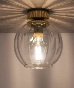 Złota lampa sufitowa z okrągłym kloszem TK 4740 z serii DEVI | Kaja*Sklep Kaja Clearance