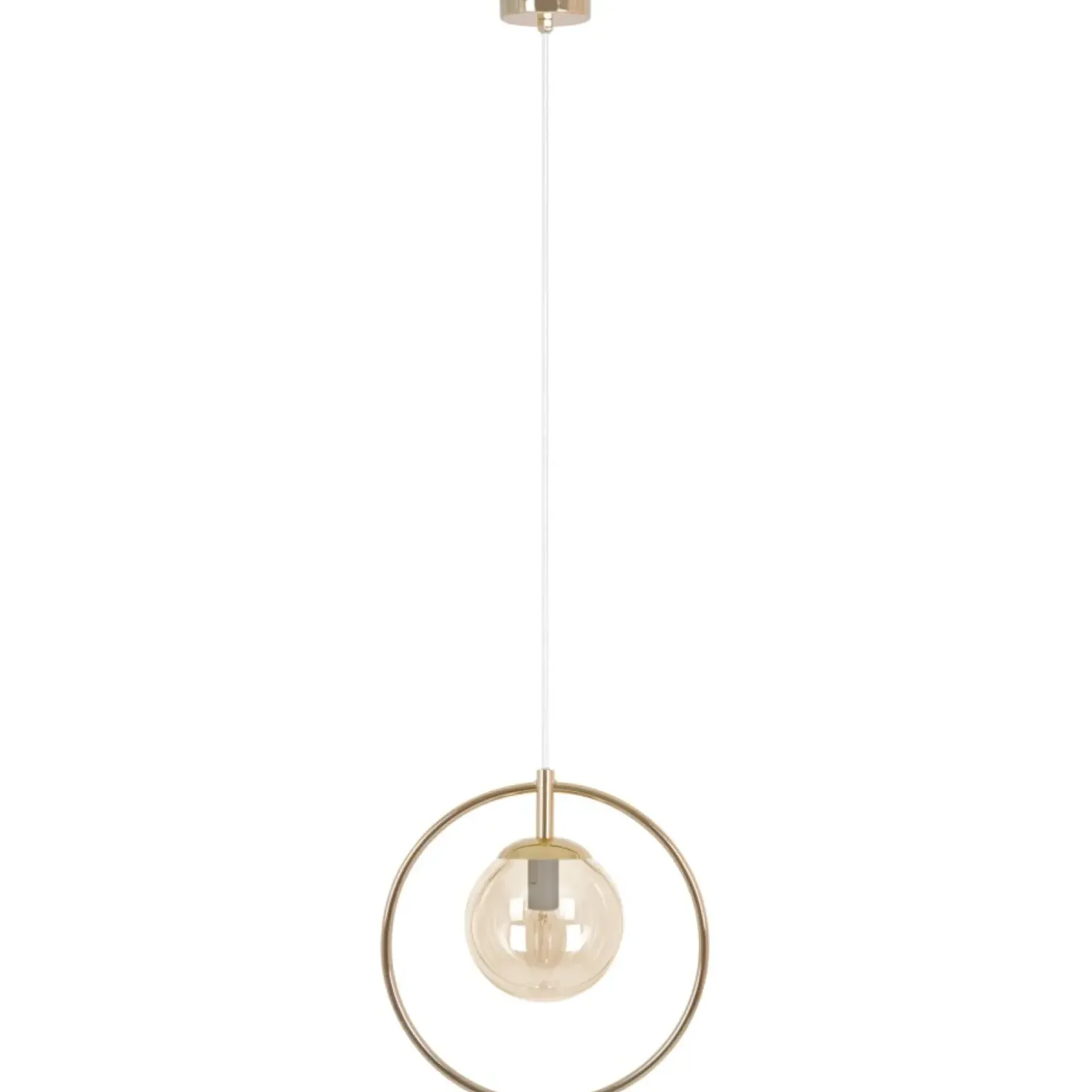 Złota lampa wisząca, geometryczna, z obręczą K-5395 z serii SVEN*Sklep Kaja Online
