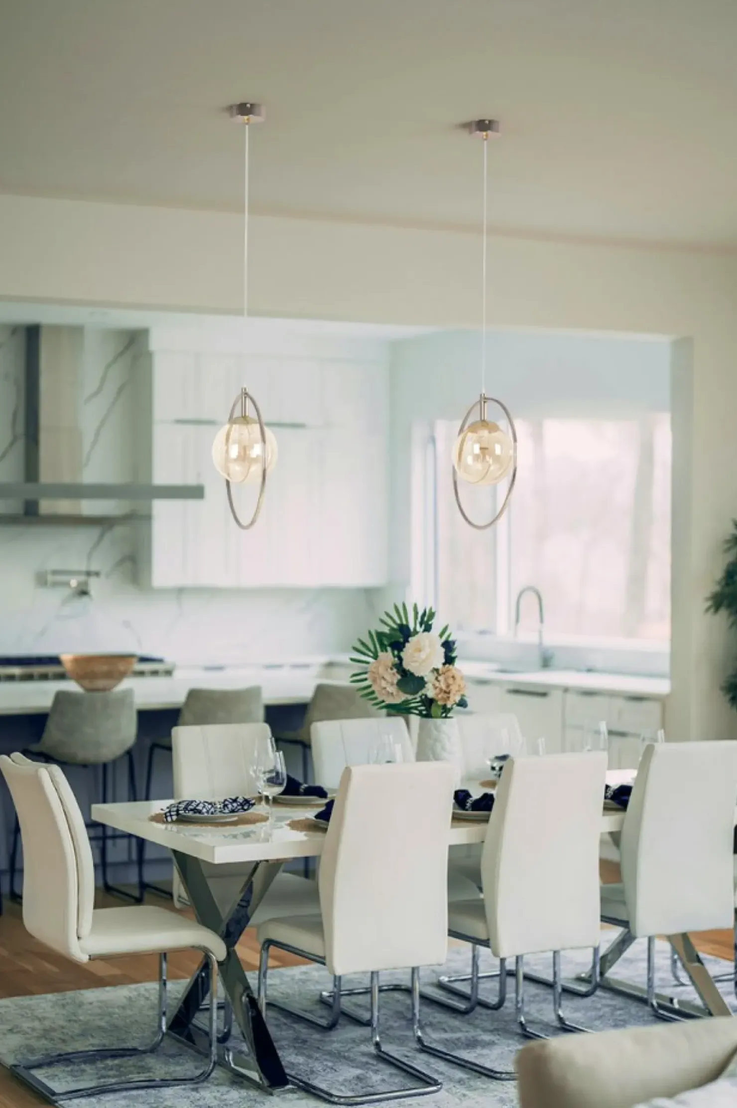 Złota lampa wisząca, geometryczna, z obręczą K-5395 z serii SVEN*Sklep Kaja Online