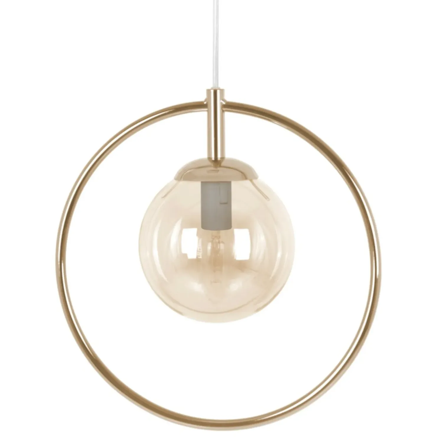 Złota lampa wisząca, geometryczna, z obręczą K-5395 z serii SVEN*Sklep Kaja Online