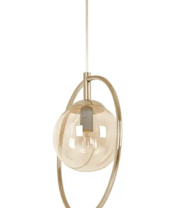 Złota lampa wisząca, geometryczna, z obręczą K-5395 z serii SVEN*Sklep Kaja Online