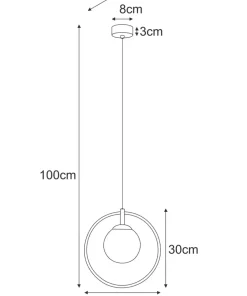 Złota lampa wisząca, geometryczna, z obręczą K-5395 z serii SVEN*Sklep Kaja Online