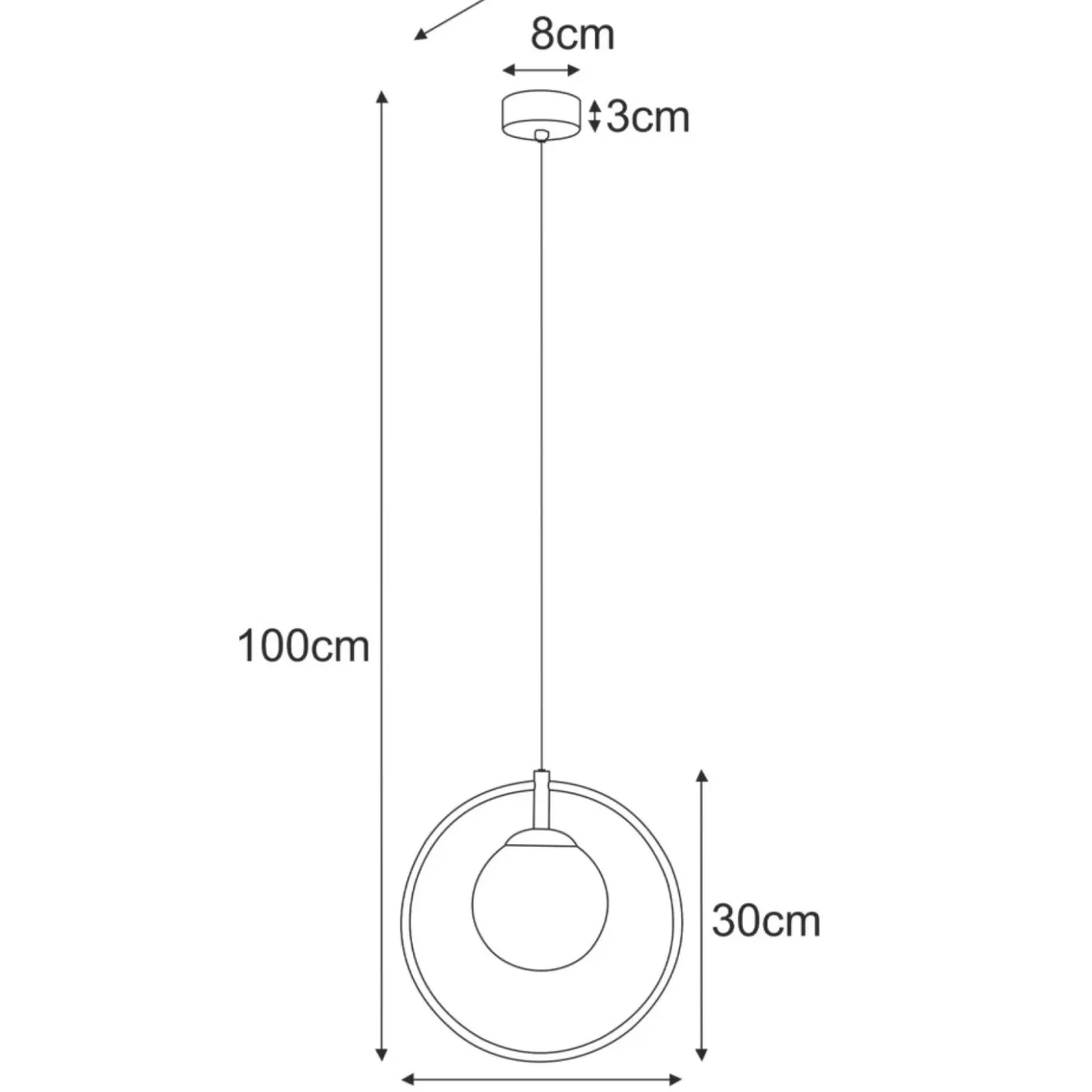 Złota lampa wisząca, geometryczna, z obręczą K-5395 z serii SVEN*Sklep Kaja Online