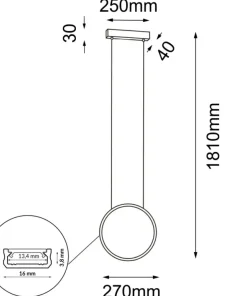Best Sale Sklep Kaja Złota lampa wisząca koło LED ⌀27cm 3000K ANT 5316 AGARO | Kaja