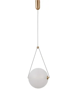 Store Sklep Kaja Złota lampa wisząca kula LED PND-34361-L-HBR-OPAL z serii RASTIA