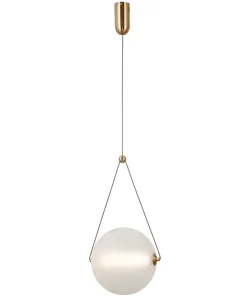 Store Sklep Kaja Złota lampa wisząca kula LED PND-34361-L-HBR-OPAL z serii RASTIA