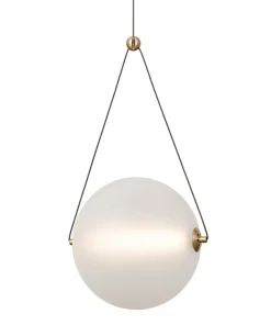 Store Sklep Kaja Złota lampa wisząca kula LED PND-34361-L-HBR-OPAL z serii RASTIA