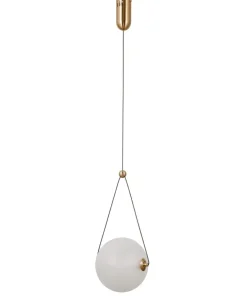 Best Sale Sklep Kaja Złota lampa wisząca, ledowa PND-34361-M-HBR-OPAL z serii RASTIA