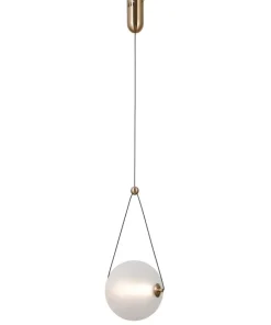 Best Sale Sklep Kaja Złota lampa wisząca, ledowa PND-34361-M-HBR-OPAL z serii RASTIA