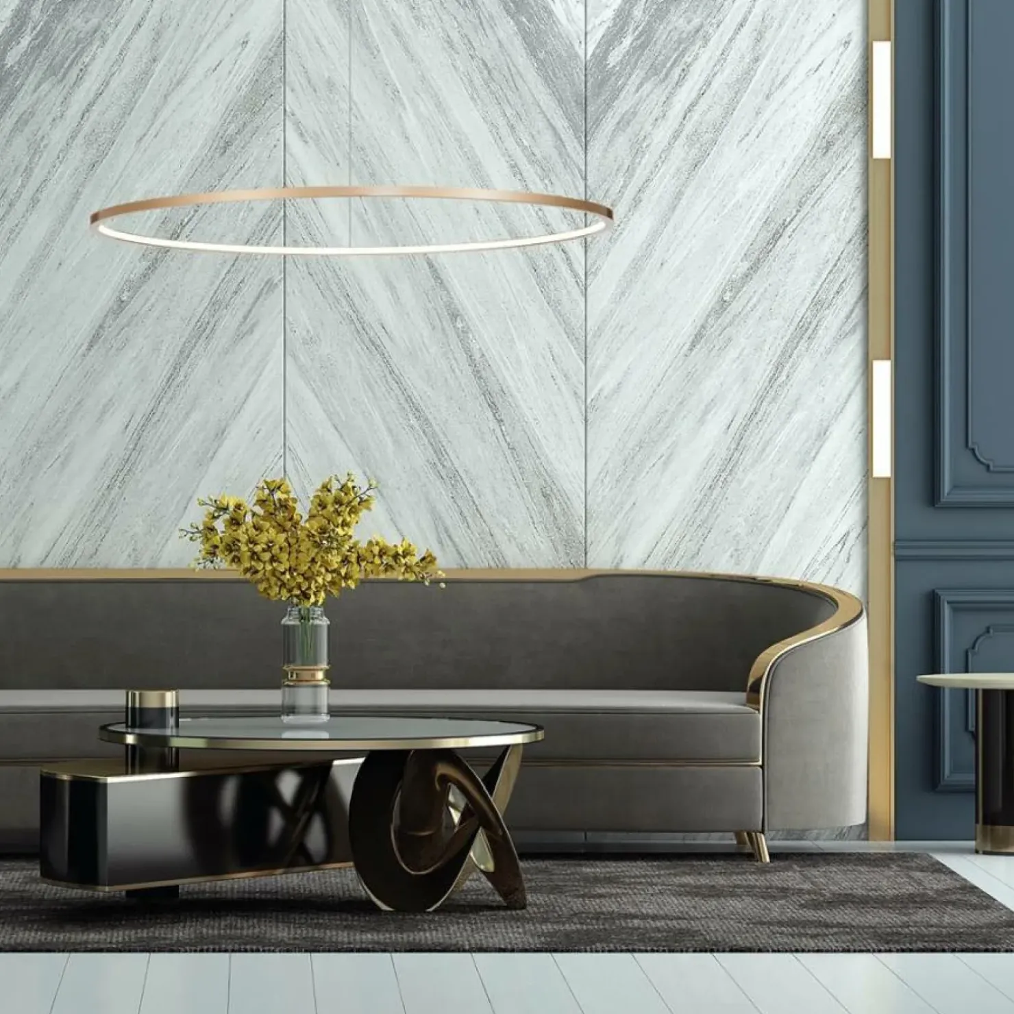 Store Sklep Kaja Złota lampa wisząca na linkach, do łazienki ML8863 z serii SATURNO | Kaja Oświet