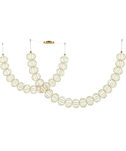 Store Sklep Kaja Złota lampa wisząca nad stół MOD216PL-L55G3K z serii GOLDEN CAGE