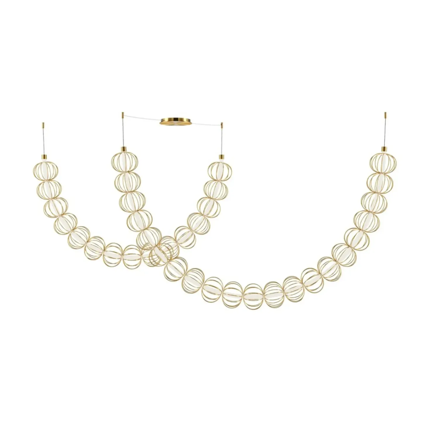 Store Sklep Kaja Złota lampa wisząca nad stół MOD216PL-L55G3K z serii GOLDEN CAGE