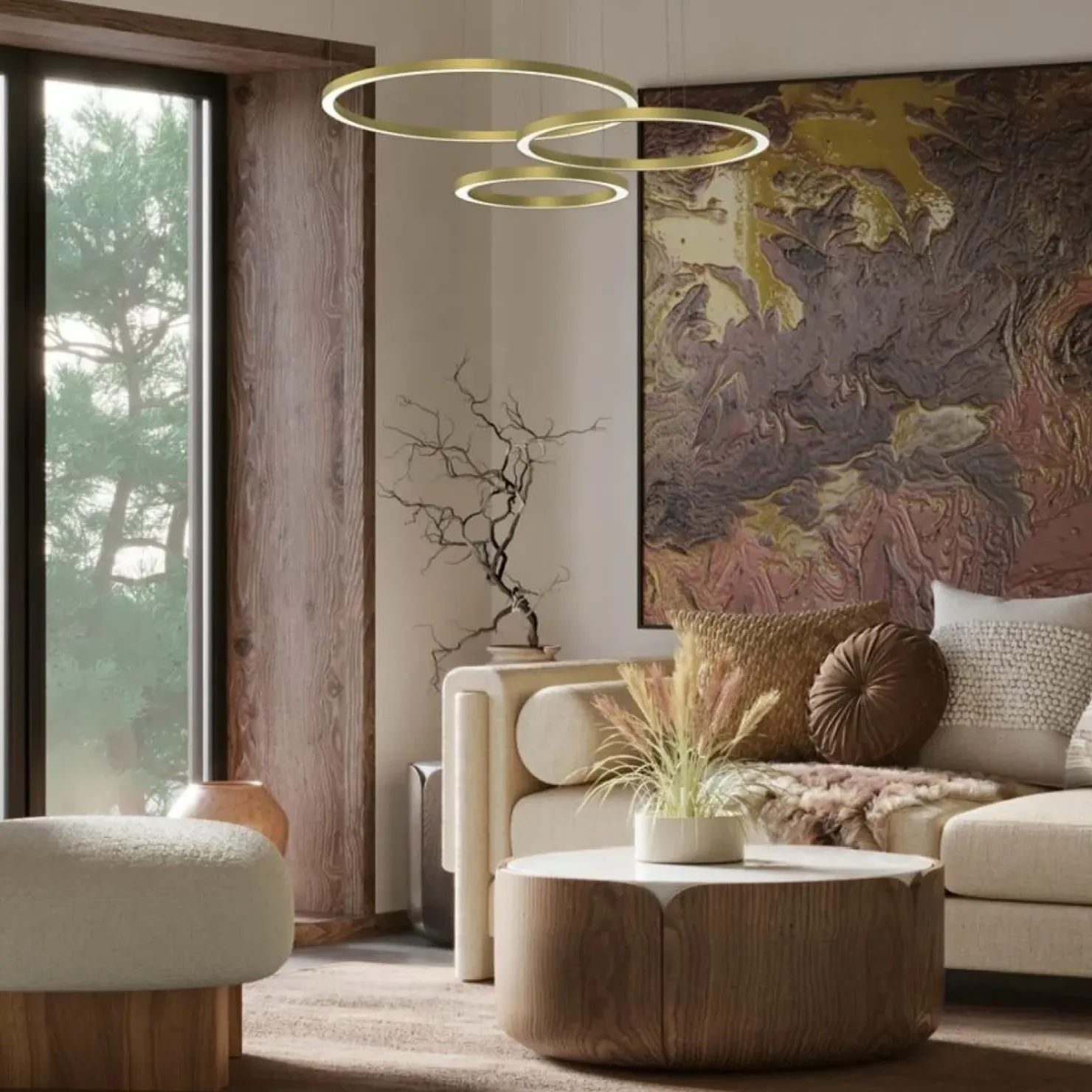 Shop Sklep Kaja Złota lampa wisząca, okręgi o różnej wielkości ML8790 z serii GALAXIA | Kaja Ośw