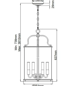 Złota lampa wisząca, szklany klosz HK-GENTRY-P-L-PB z serii GENTRY*Sklep Kaja Online