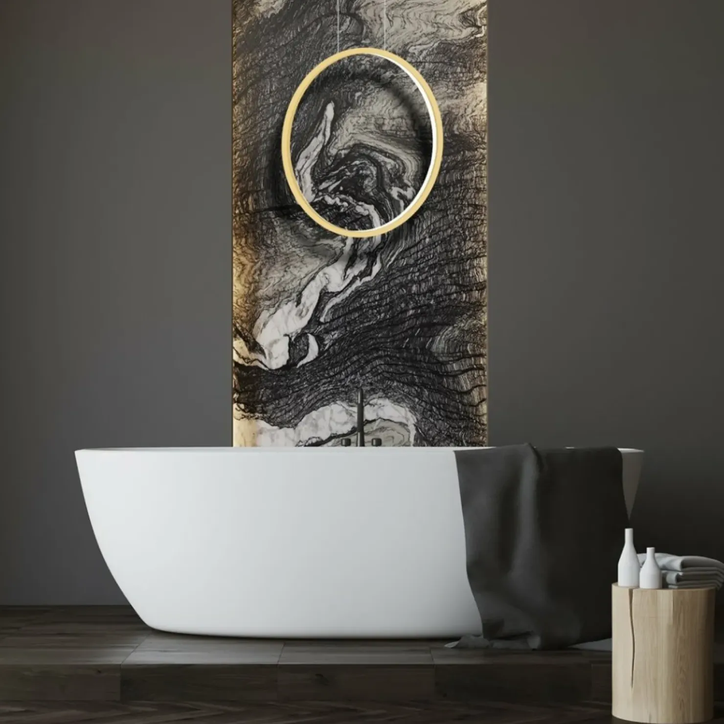 Best Sale Sklep Kaja Złota lampa wisząca w kształcie okręgu, LED ML8855 z serii SATURNO | Kaja Oświet