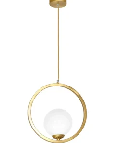 Shop Sklep Kaja Złota lampa wisząca z białym kulistym kloszem MLP5573 z serii VIENNA | Kaja Oświ