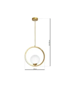 Shop Sklep Kaja Złota lampa wisząca z białym kulistym kloszem MLP5573 z serii VIENNA | Kaja Oświ