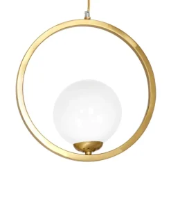 Shop Sklep Kaja Złota lampa wisząca z białym kulistym kloszem MLP5573 z serii VIENNA | Kaja Oświ