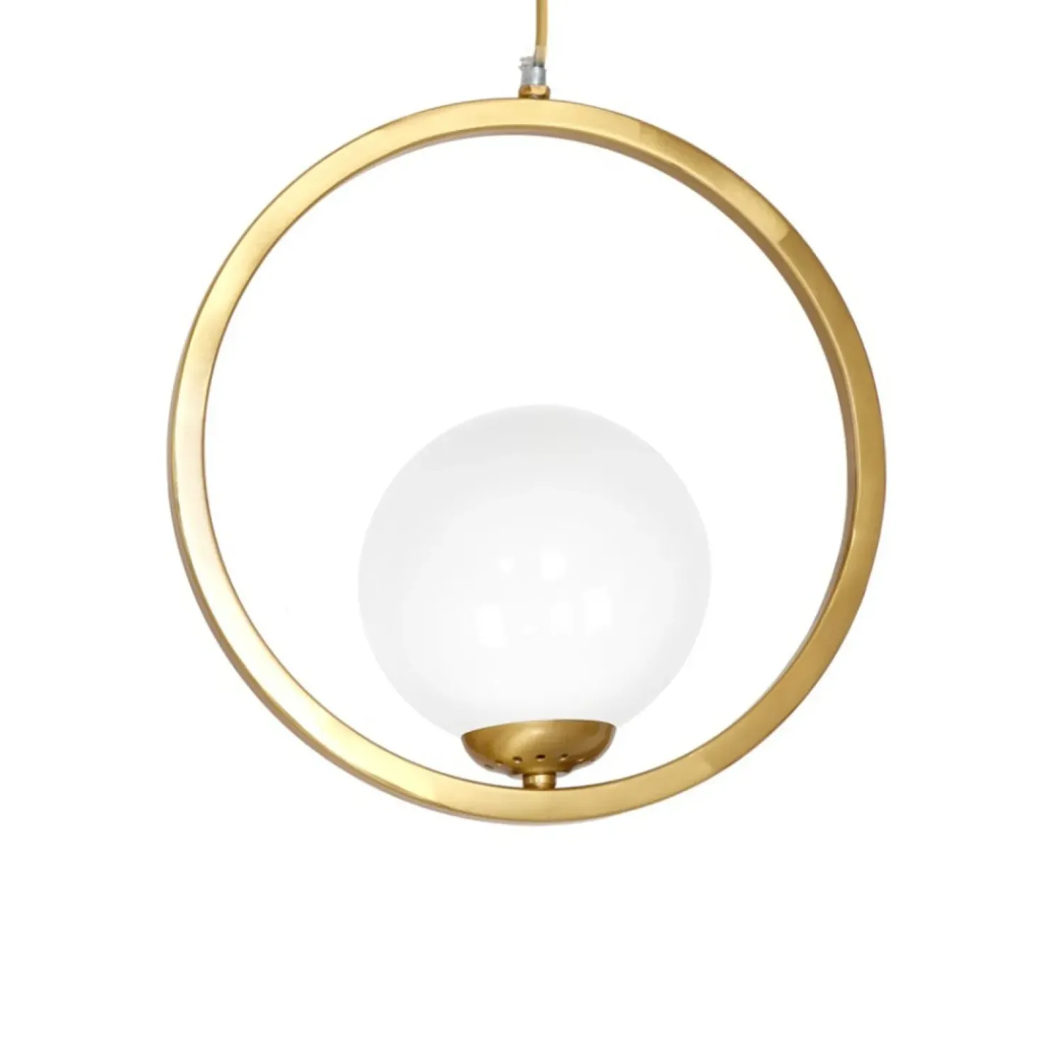 Shop Sklep Kaja Złota lampa wisząca z białym kulistym kloszem MLP5573 z serii VIENNA | Kaja Oświ