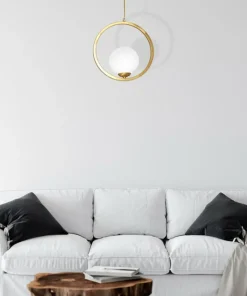 Shop Sklep Kaja Złota lampa wisząca z białym kulistym kloszem MLP5573 z serii VIENNA | Kaja Oświ