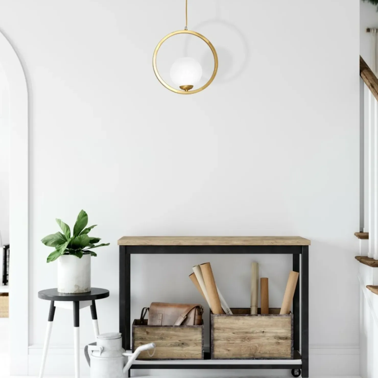 Shop Sklep Kaja Złota lampa wisząca z białym kulistym kloszem MLP5573 z serii VIENNA | Kaja Oświ