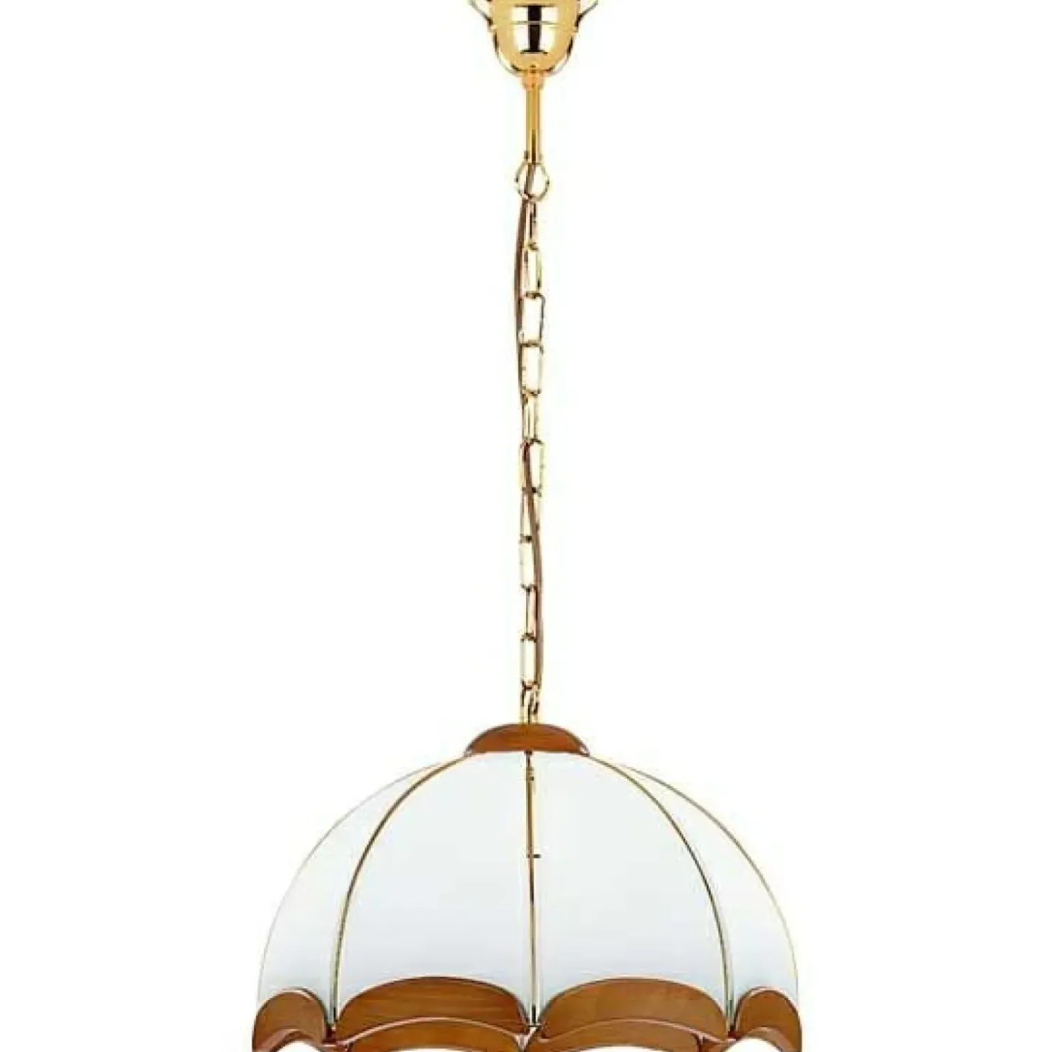Złota lampa wisząca z elementami z drewna AL 762 | Kaja*Sklep Kaja Outlet