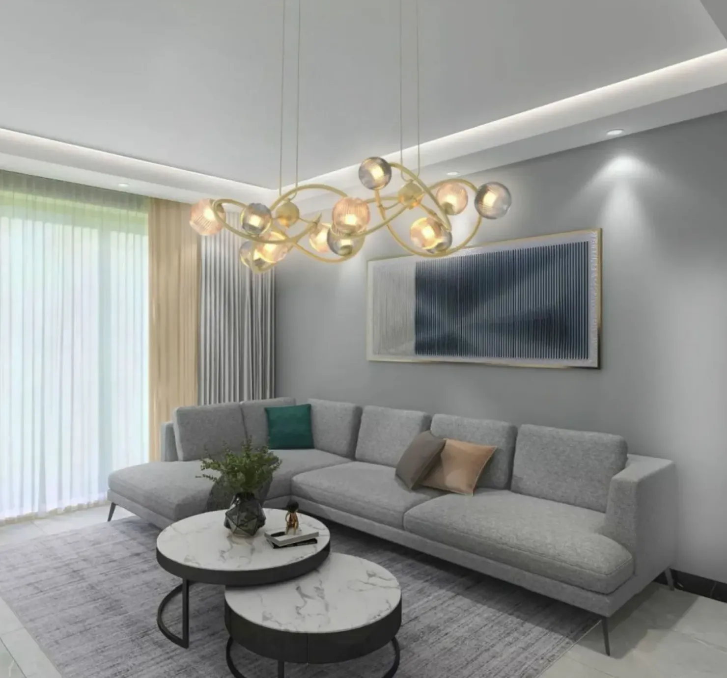 Sale Sklep Kaja Złota lampa wisząca z ryflowanymi kloszami WF 7015-1404 METZ | Kaja
