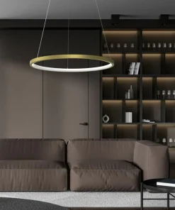 Hot Sklep Kaja Złota lampa wisząca z wbudowanym LED-em ML7941 z serii ROTONDA | Kaja Oświetleni