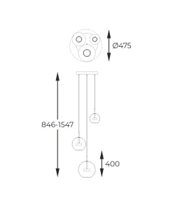 Shop Sklep Kaja Złota, ledowa lampa z kloszami P0428-03L-L4AC ENCELADUS | Kaja